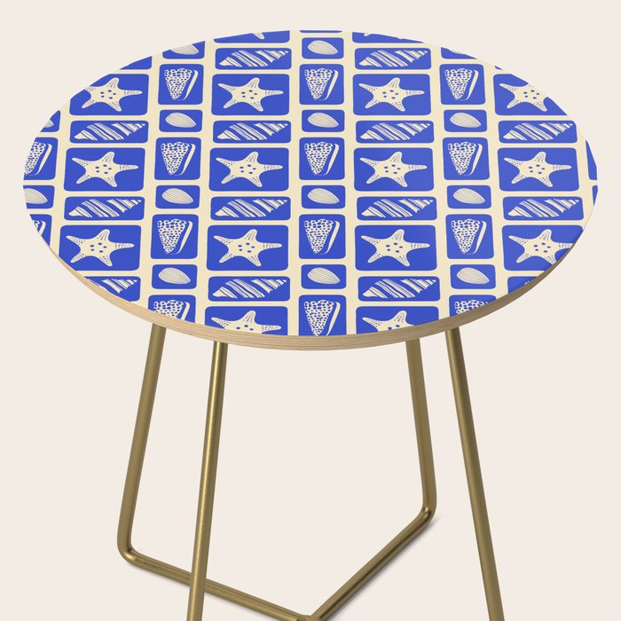 Vintage marine sea shell art pattern Side Table Gallery Image 2