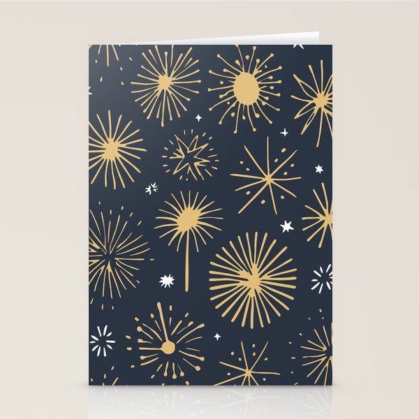 Firework display doodle art pattern Stationery Card Gallery Image 1