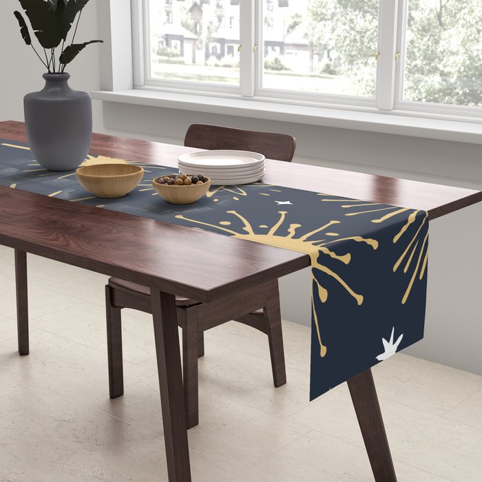 Firework display doodle art pattern Table Runner Gallery Image 2