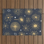 Firework display doodle art pattern Outdoor Rug Gallery Image 1