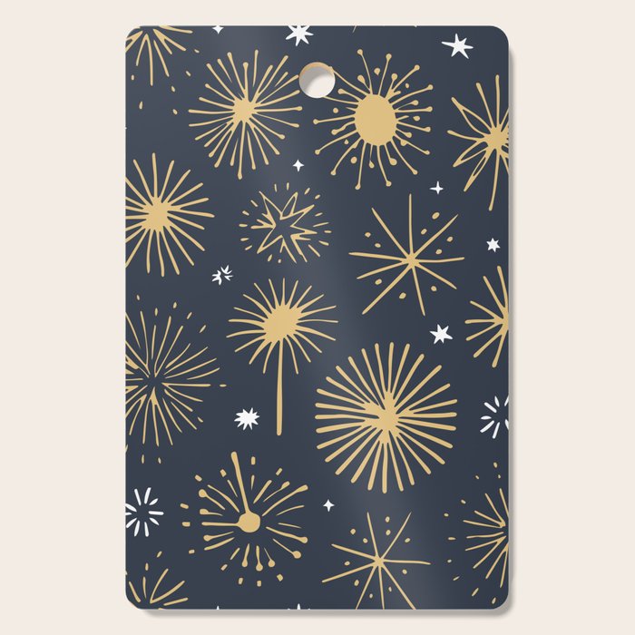 Firework display doodle art pattern Cutting Board Gallery Image 1