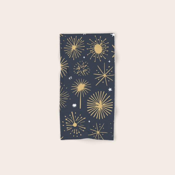 Firework display doodle art pattern Bath Towel Gallery Image 1