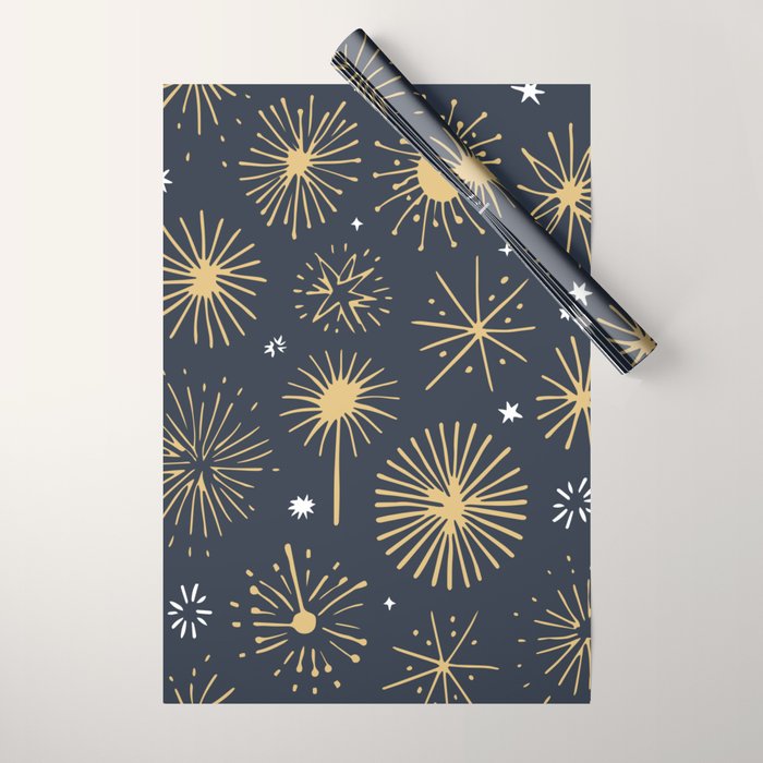 Firework display doodle art pattern Wrapping Paper Gallery Image 1
