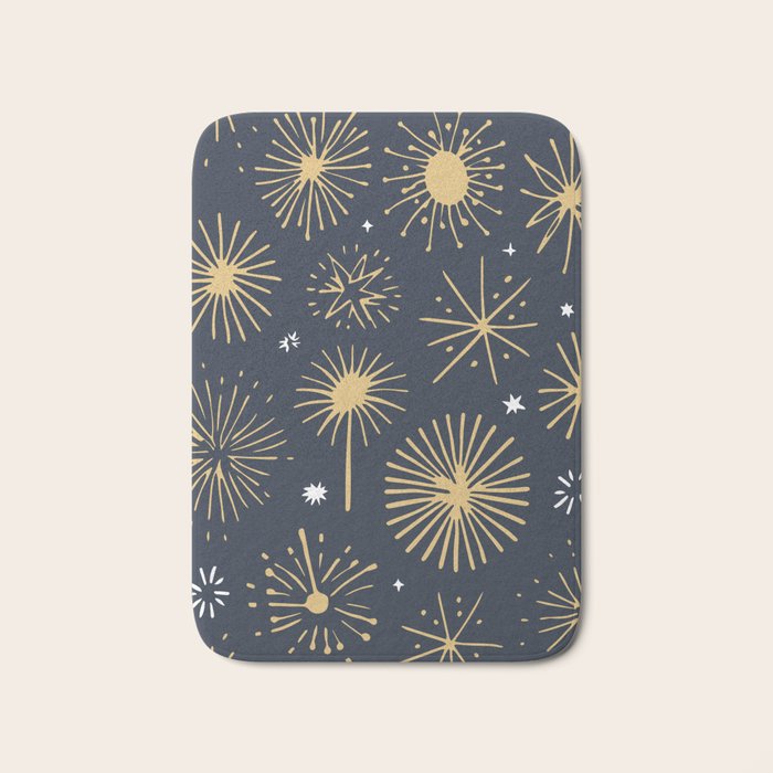 Firework display doodle art pattern Bath Mat Gallery Image 1