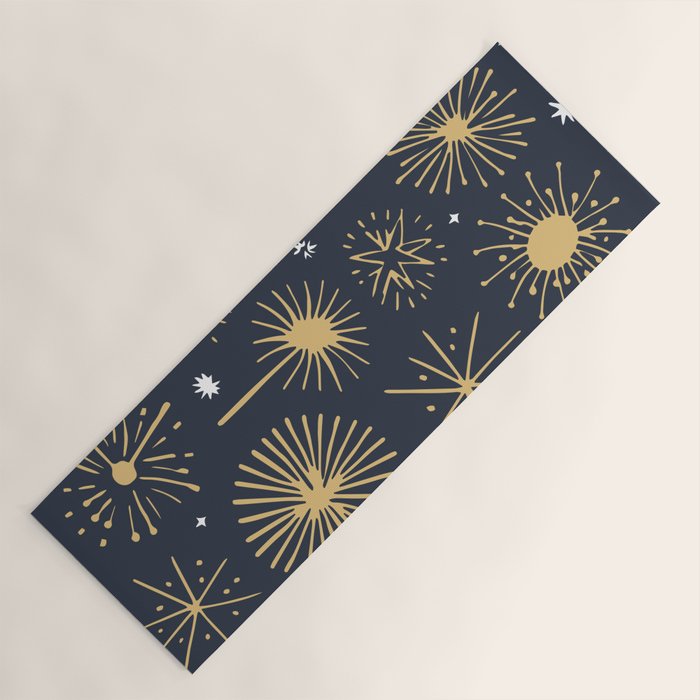 Firework display doodle art pattern Yoga Mat Gallery Image 1