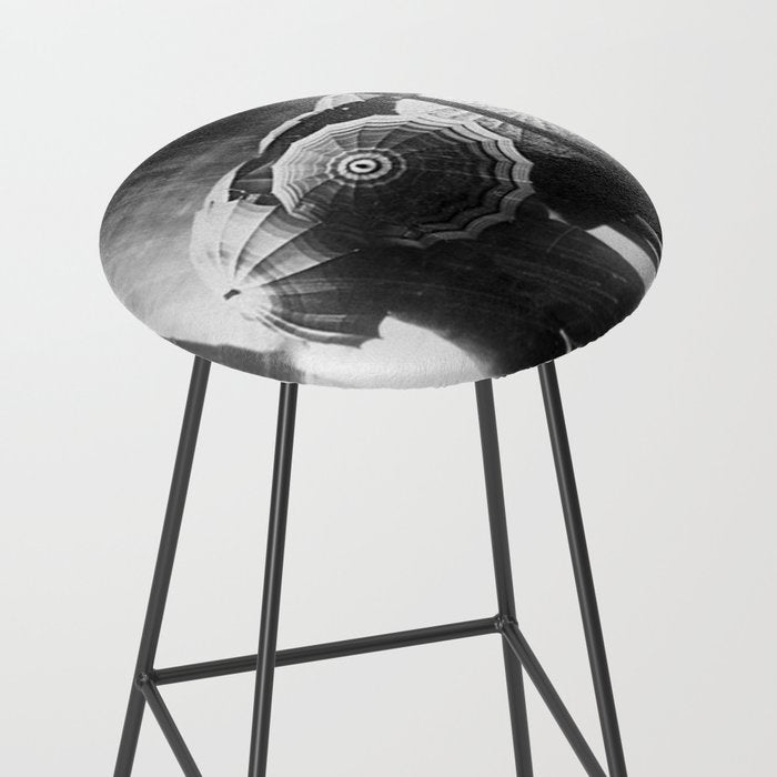 Friends in the Rain with Umbrellas black and white photography Stool Gallery Image 2