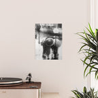 Friends in the Rain with Umbrellas black and white photography Poster Gallery Image 2