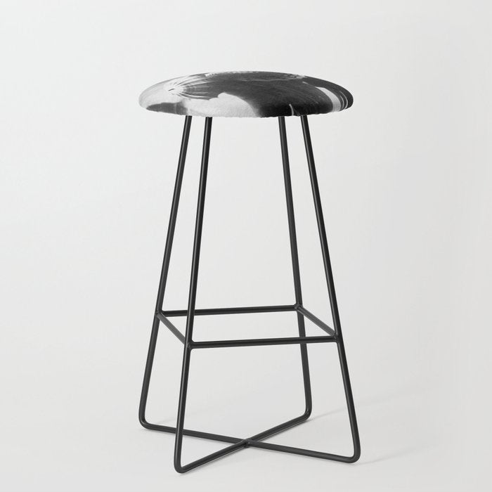 Friends in the Rain with Umbrellas black and white photography Stool Gallery Image 1