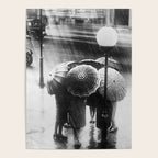 Friends in the Rain with Umbrellas black and white photography Poster Gallery Image 4