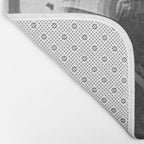 Friends in the Rain with Umbrellas black and white photography Bath Mat Gallery Image 2