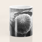 Friends in the Rain with Umbrellas black and white photography Coffee Mug Gallery Image 4