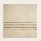 Vintage Farmhouse Grain Sack - Sandstone Stripes Wood Wall Art Gallery Image 1