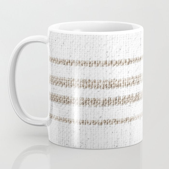 Vintage Farmhouse Grain Sack - Sandstone Stripes Coffee Mug Gallery Image 3