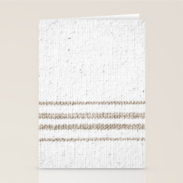 Vintage Farmhouse Grain Sack - Sandstone Stripes Stationery Card Gallery Image 1