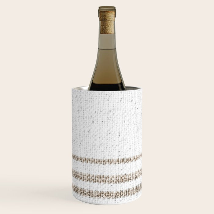 Vintage Farmhouse Grain Sack - Sandstone Stripes Wine Chiller Gallery Image 2