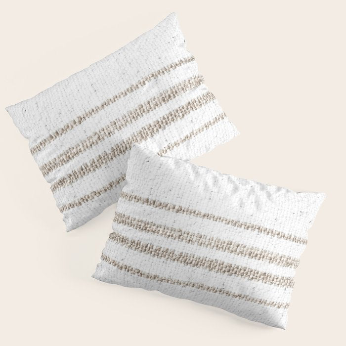 Vintage Farmhouse Grain Sack - Sandstone Stripes Pillow Sham Gallery Image 1