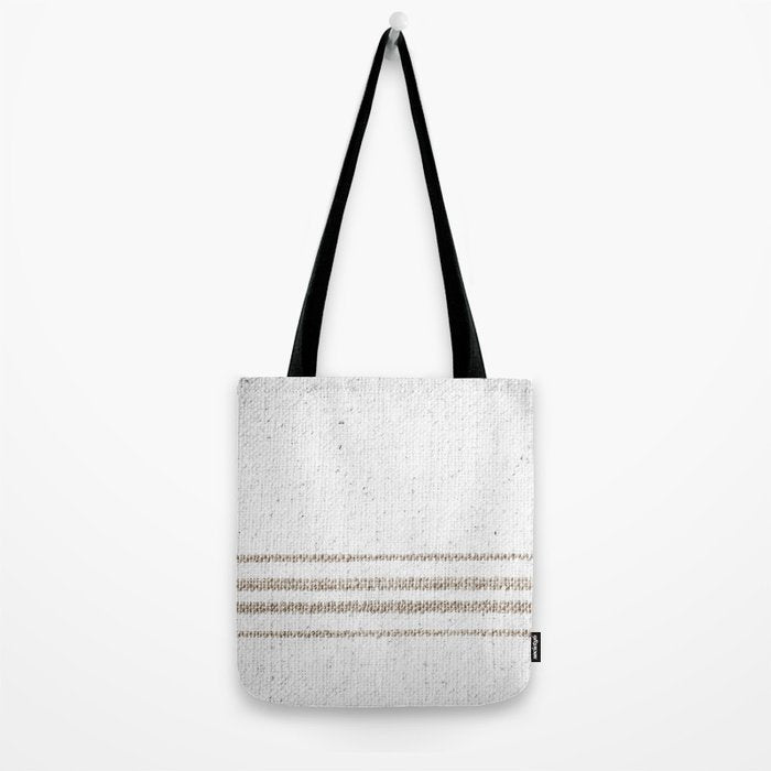 Vintage Farmhouse Grain Sack - Sandstone Stripes Tote Bag Gallery Image 2