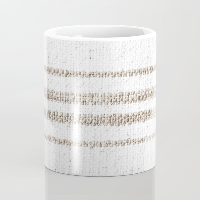 Vintage Farmhouse Grain Sack - Sandstone Stripes Coffee Mug Gallery Image 4
