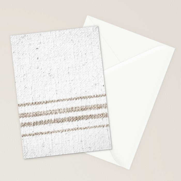 Vintage Farmhouse Grain Sack - Sandstone Stripes Stationery Card Gallery Image 2