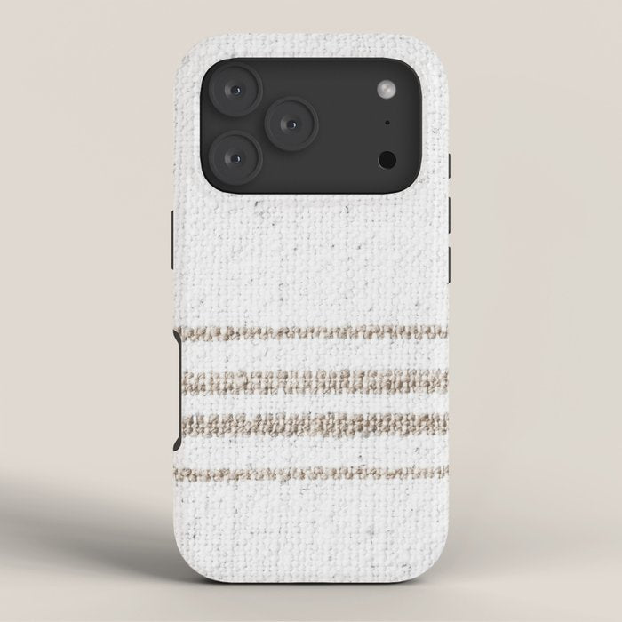 Vintage Farmhouse Grain Sack - Sandstone Stripes iPhone Case Gallery Image 3