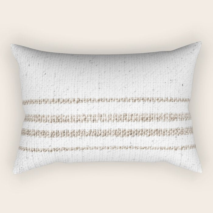 Vintage Farmhouse Grain Sack - Sandstone Stripes Rectangular Pillow Gallery Image 2