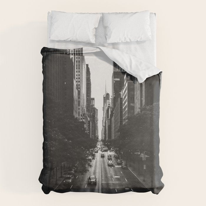 New York City (Black and White) Duvet Cover