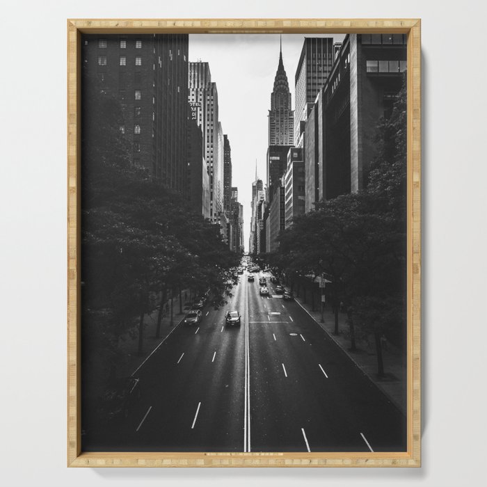 New York City (Black and White) Serving Tray Gallery Image 1