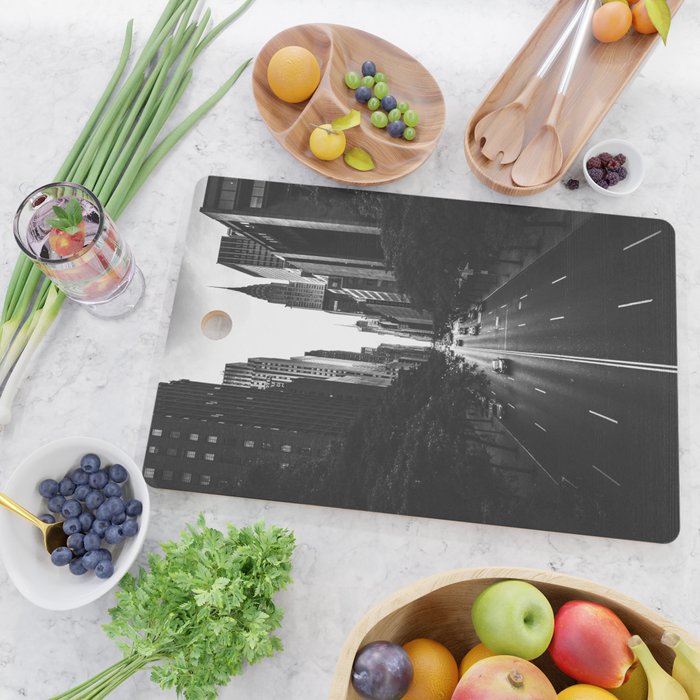 New York City (Black and White) Cutting Board Gallery Image 2