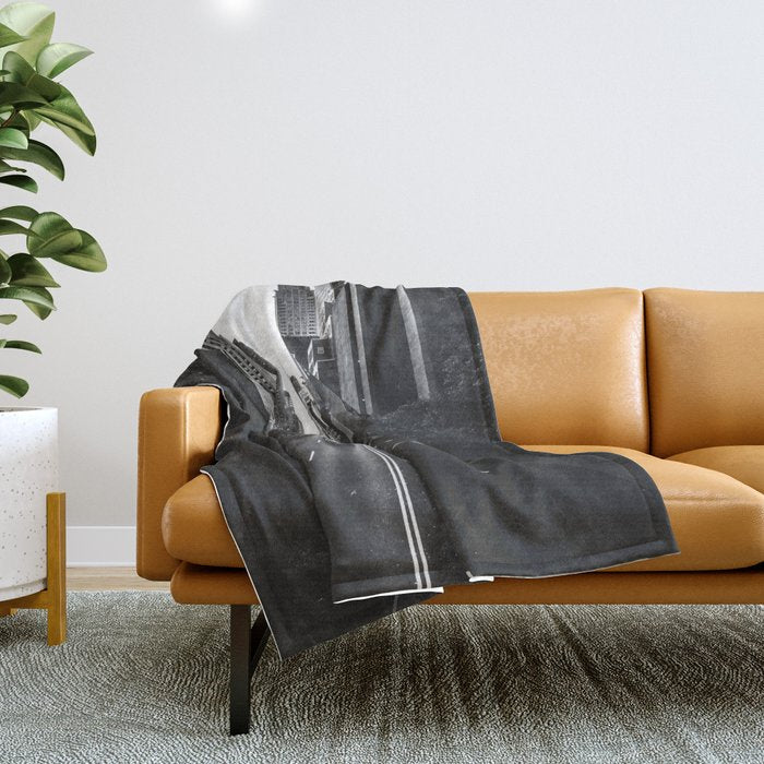 New York City (Black and White) Throw Blanket Gallery Image 1