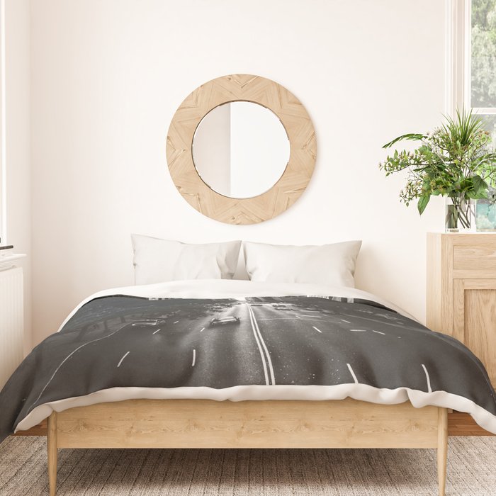 New York City (Black and White) Duvet Cover Gallery Image 3