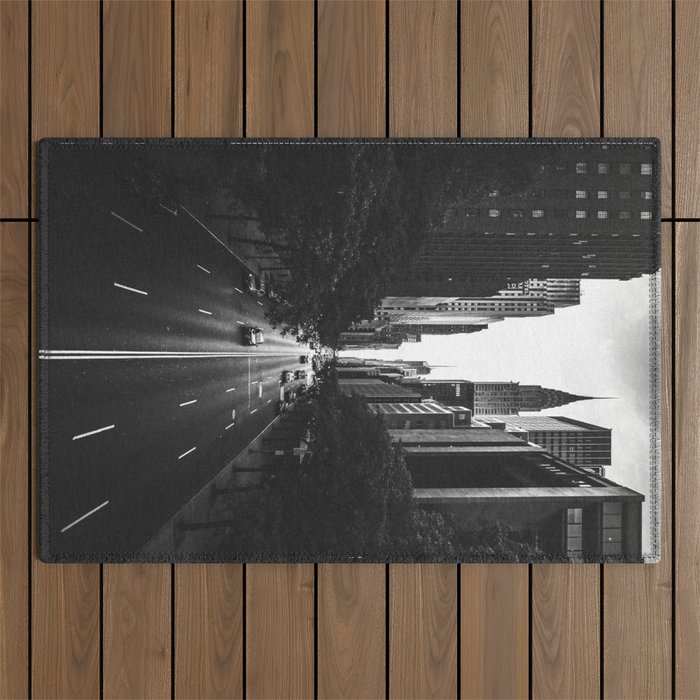 New York City (Black and White) Outdoor Rug Gallery Image 1