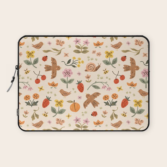 In Bloom - Gouache Nature Print Laptop Sleeve Gallery Image 1