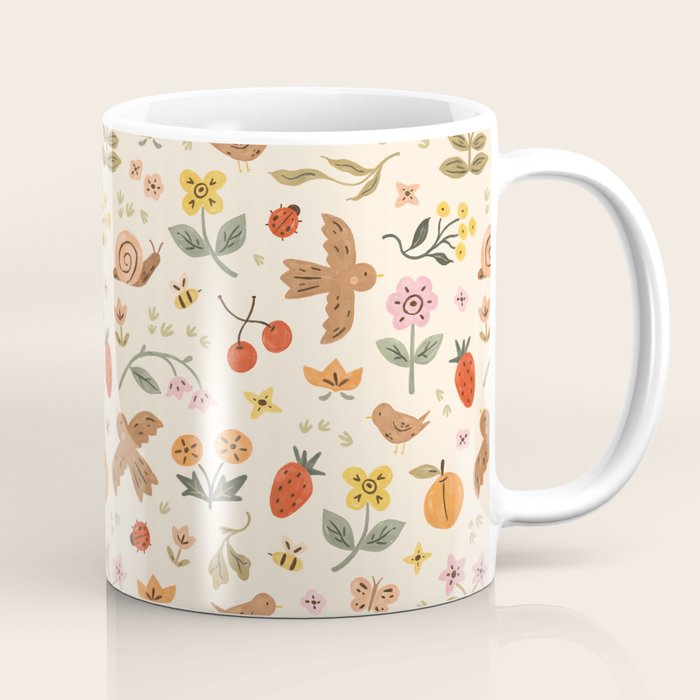 In Bloom - Gouache Nature Print Coffee Mug Gallery Image 1