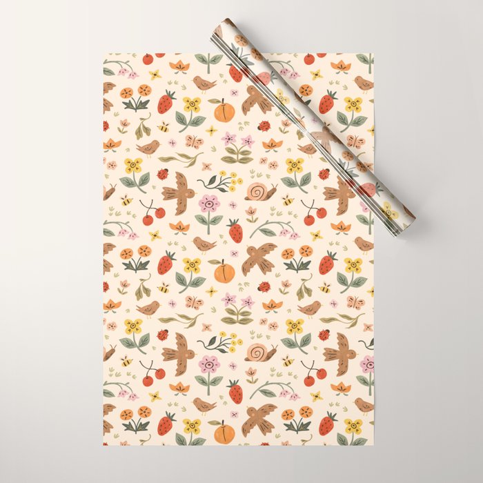 In Bloom - Gouache Nature Print Wrapping Paper Gallery Image 1