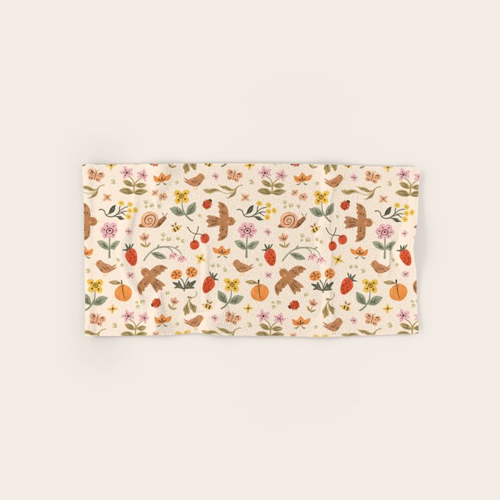 In Bloom - Gouache Nature Print Bath Towel Gallery Image 1