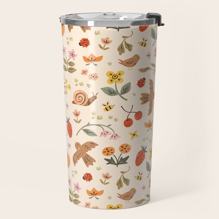 In Bloom - Gouache Nature Print Travel Mug Gallery Image 2