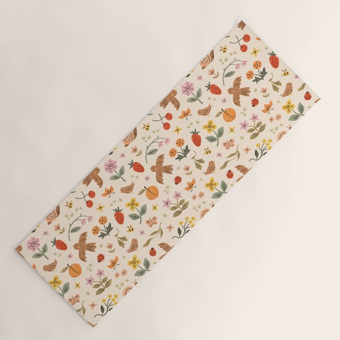 In Bloom - Gouache Nature Print Yoga Mat