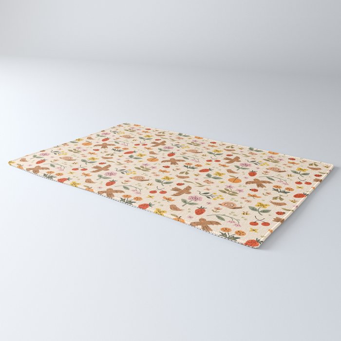 In Bloom - Gouache Nature Print Rug Gallery Image 3