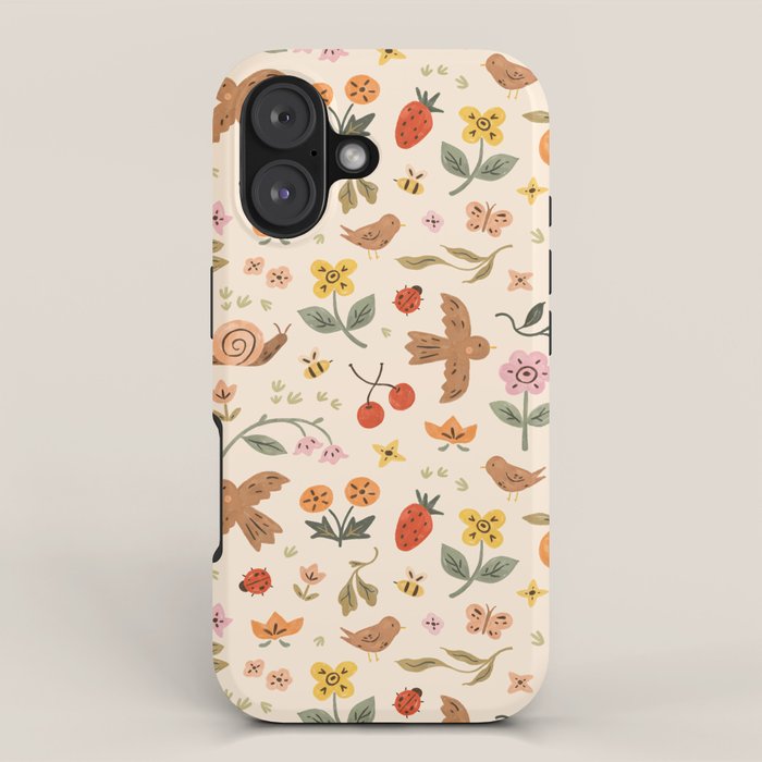 In Bloom - Gouache Nature Print iPhone Case Gallery Image 1
