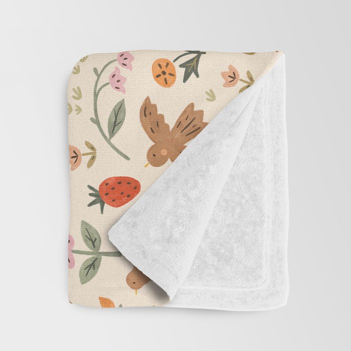 In Bloom - Gouache Nature Print Throw Blanket Gallery Image 3