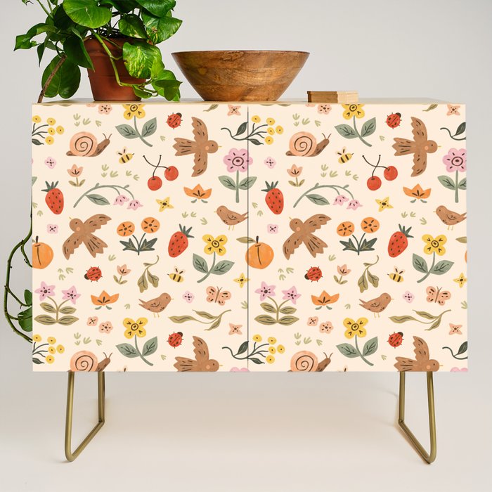 In Bloom - Gouache Nature Print Credenza Gallery Image 1