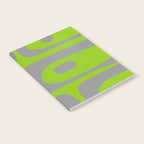 Mid Century Modern Piquet Abstract Pattern in Gray and Lime Green Notebook Gallery Image 2