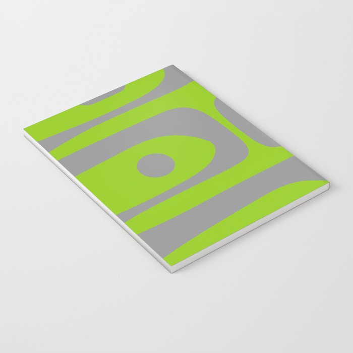 Mid Century Modern Piquet Abstract Pattern in Gray and Lime Green Notebook Gallery Image 3