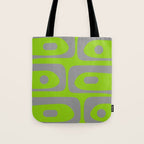 Mid Century Modern Piquet Abstract Pattern in Gray and Lime Green Tote Bag Gallery Image 1