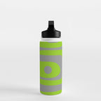 Mid Century Modern Piquet Abstract Pattern in Gray and Lime Green Water Bottle Gallery Image 3
