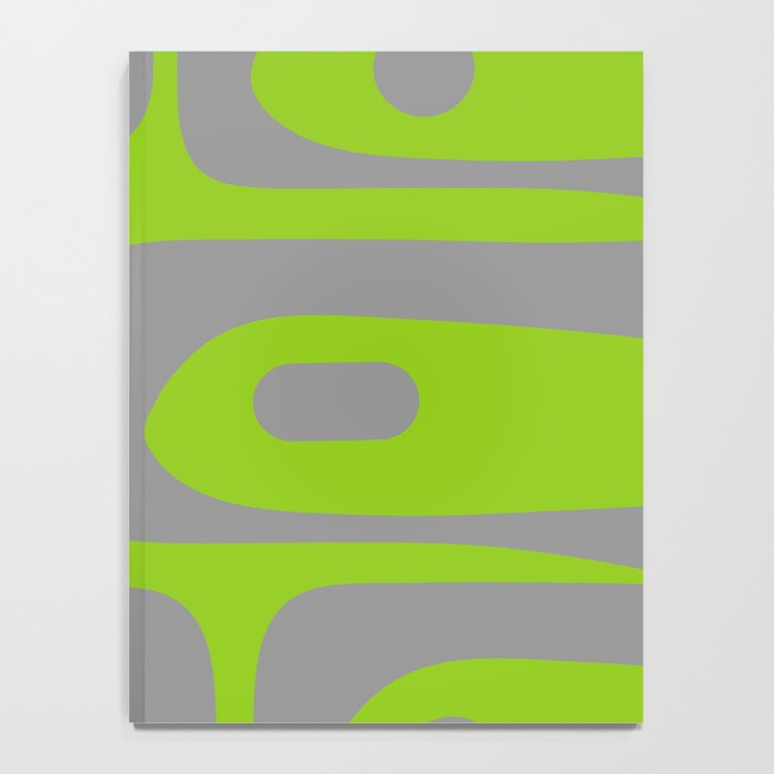 Mid Century Modern Piquet Abstract Pattern in Gray and Lime Green Notebook Gallery Image 4