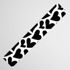 Black and white love heart shape pattern Table Runner Gallery Image 3