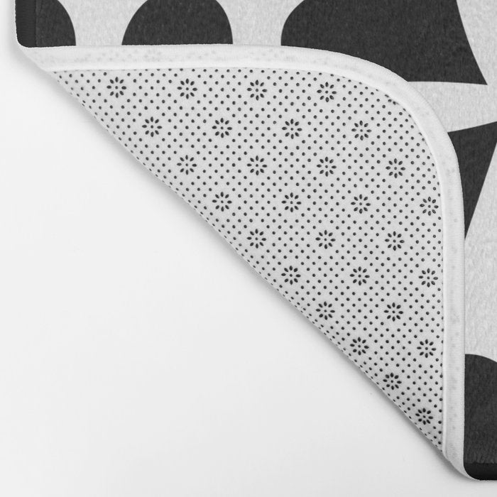 Black and white love heart shape pattern Bath Mat Gallery Image 2