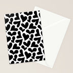 Black and white love heart shape pattern Stationery Card Gallery Image 2