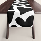 Black and white love heart shape pattern Table Runner Gallery Image 1